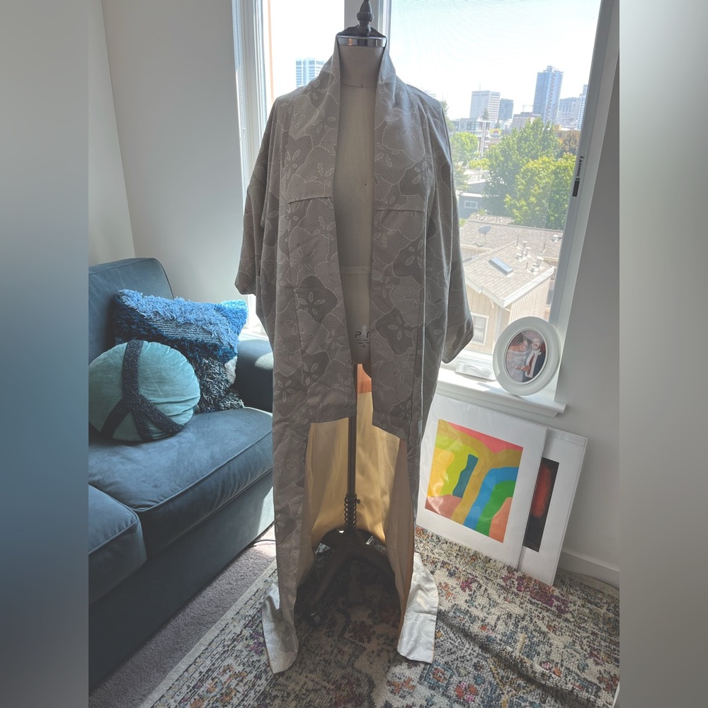 Vintage silk kimono with hand dyed lining